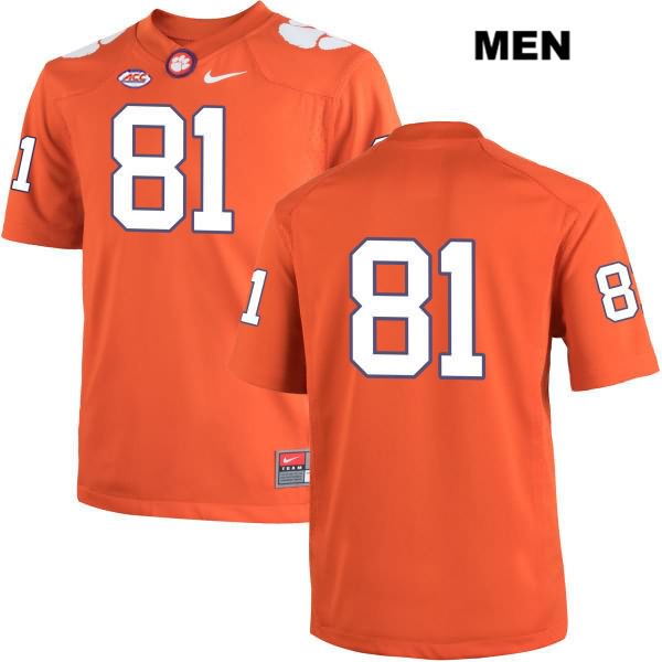 Men's Clemson Tigers #81 Kanyon Tuttle Stitched Orange Authentic Nike No Name NCAA College Football Jersey ZAP6546IZ